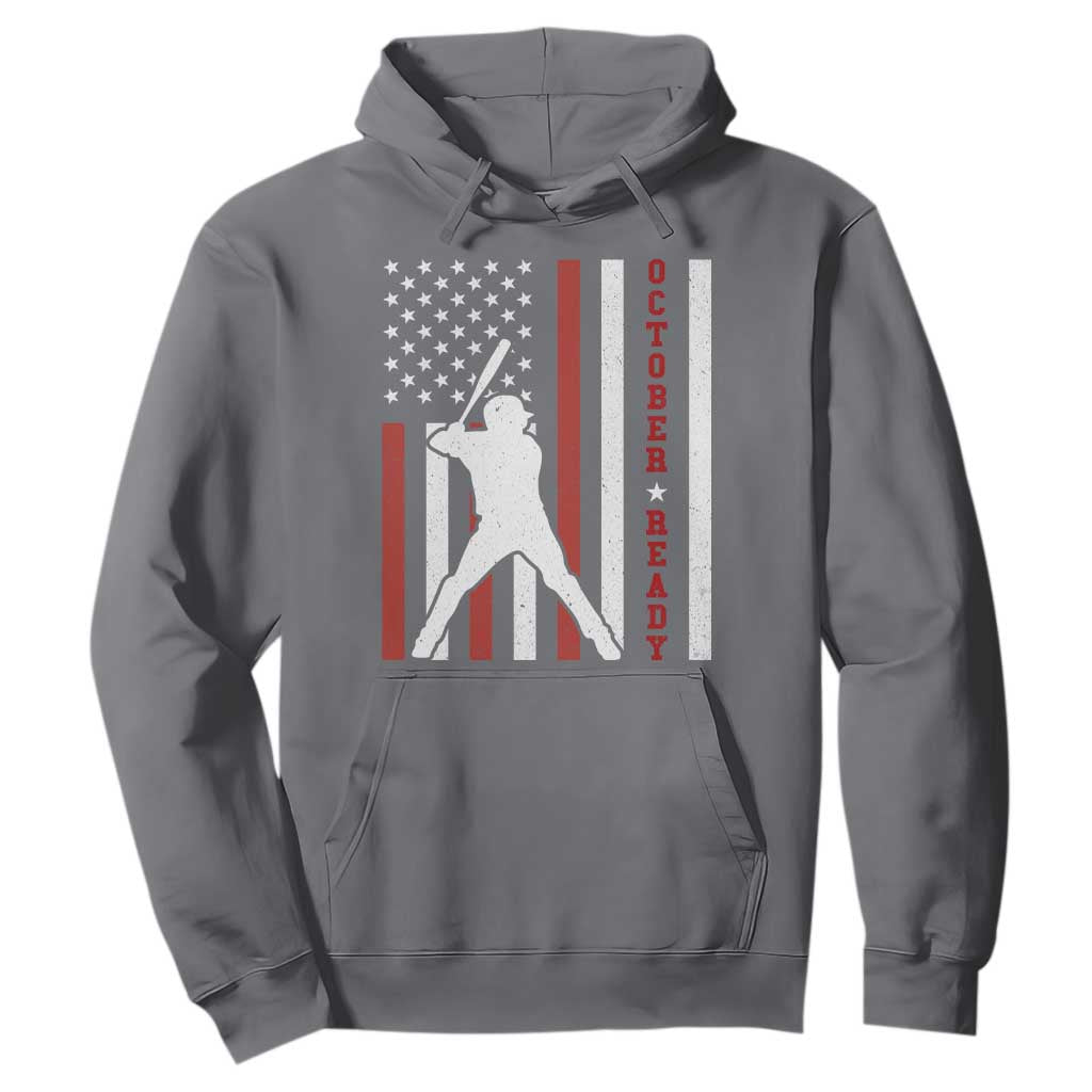 October Ready Hoodie Cool Distressed Philadelphia Baseball Fan US Flag TS10 Charcoal Print Your Wear