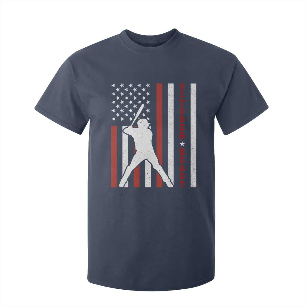 October Ready T Shirt For Kid Cool Distressed Philadelphia Baseball Fan US Flag TS10 Navy Print Your Wear