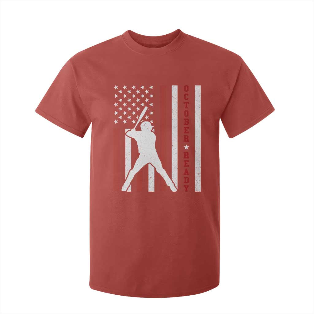 October Ready T Shirt For Kid Cool Distressed Philadelphia Baseball Fan US Flag TS10 Red Print Your Wear