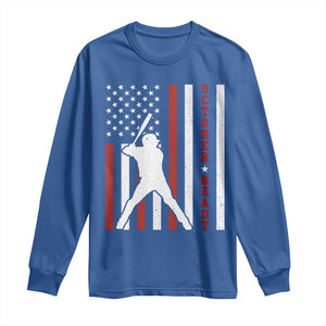 October Ready Long Sleeve Shirt Cool Distressed Philadelphia Baseball Fan US Flag TS10 Royal Blue Print Your Wear