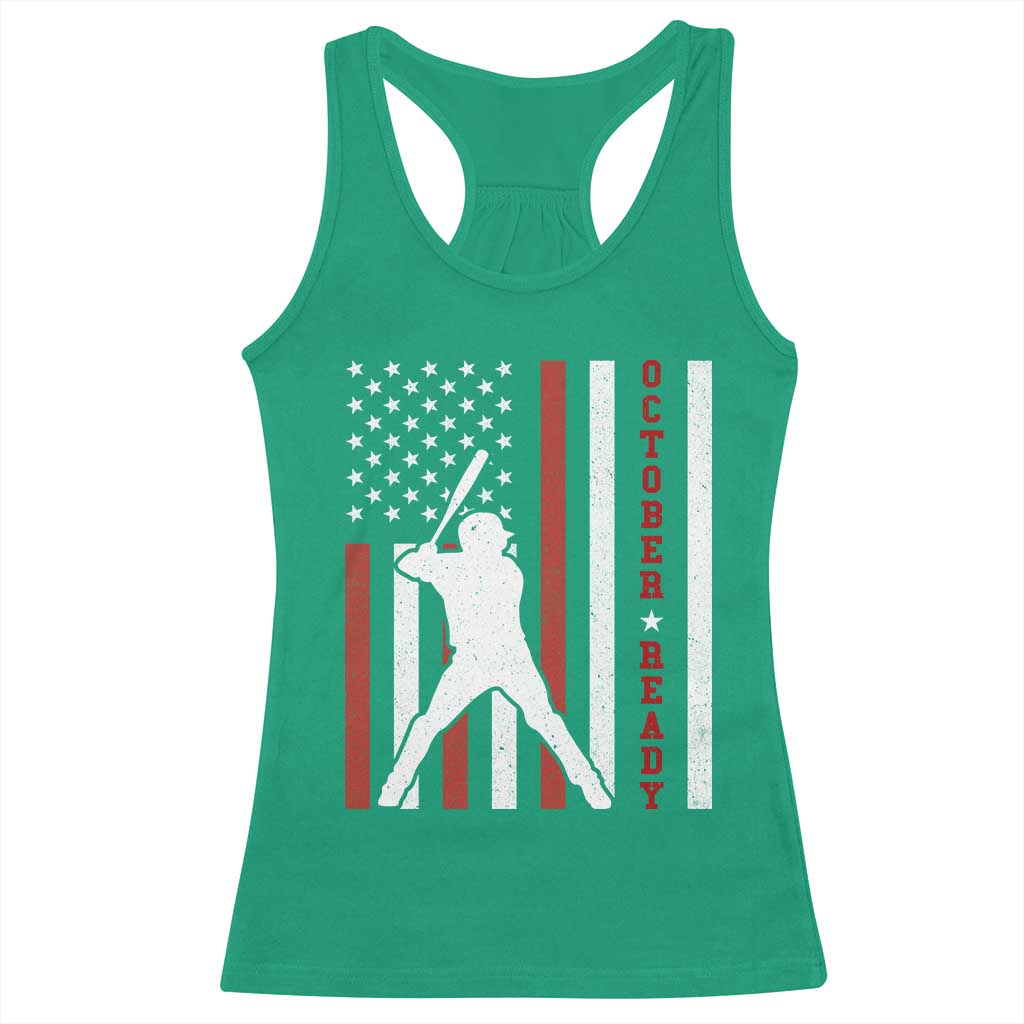 October Ready Racerback Tank Top Cool Distressed Philadelphia Baseball Fan US Flag TS10 Irish Green Print Your Wear