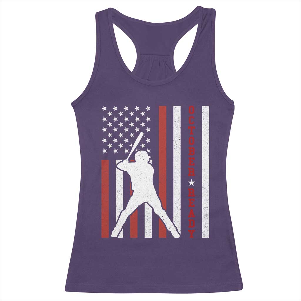 October Ready Racerback Tank Top Cool Distressed Philadelphia Baseball Fan US Flag TS10 Purple Print Your Wear