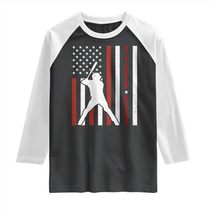 October Ready Raglan Shirt Cool Distressed Philadelphia Baseball Fan US Flag TS10 Black White Print Your Wear