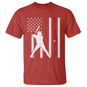 October Ready T Shirt - Cool Distressed Philadelphia Baseball Fan US Flag Playoff Tee TS10 Red Print Your Wear