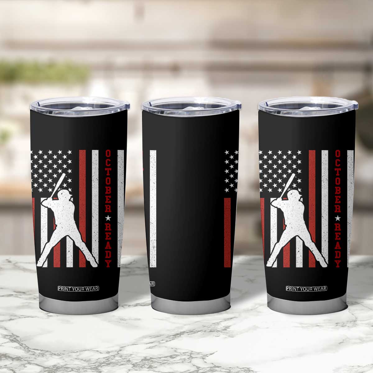 October Ready Tumbler Cup Cool Distressed Philadelphia Baseball Fan US Flag TS10 Print Your Wear