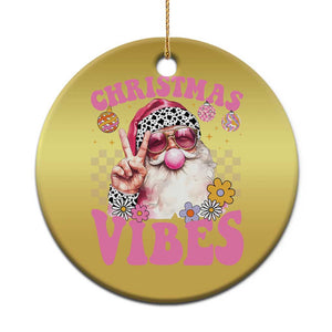 Retro Santa Christmas Ornament Pink Xmas Vibes Groovy Santa Claus Womens Kids Girls Gifts TS10 Print Your Wear