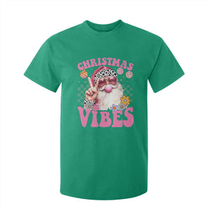 Retro Christmas Santa T Shirt For Kid Pink Xmas Vibes Groovy Santa Claus Womens Kids Girls Gifts TS10 Irish Green Print Your Wear