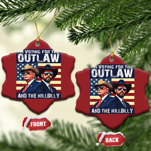 Trump Vance '24 Christmas Ornament Vintage 2024 Flag Outlaw Hillbilly TS10 Snow Flake Red Print Your Wear