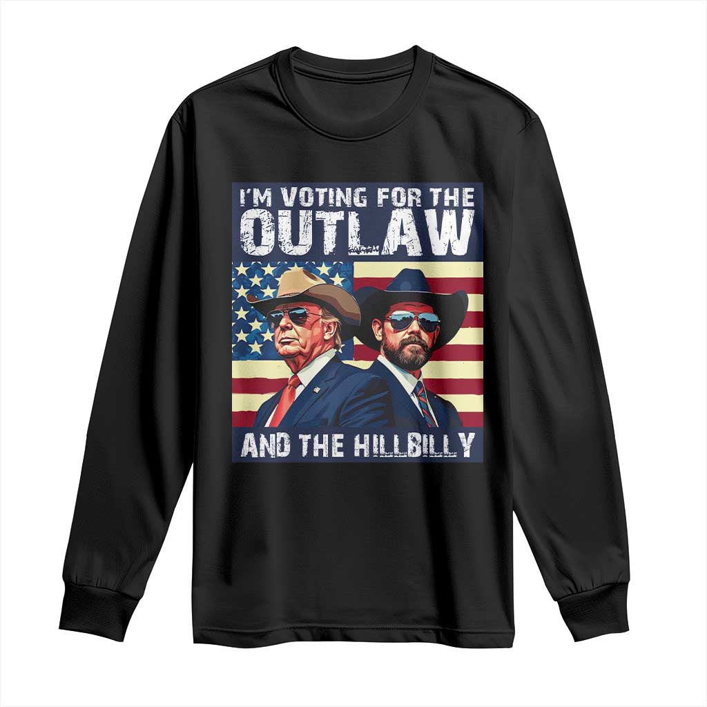 Trump Vance '24 Long Sleeve Shirt Vintage 2024 Flag Outlaw Hillbilly TS10 Black Print Your Wear