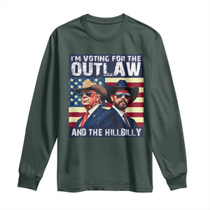 Trump Vance '24 Long Sleeve Shirt Vintage 2024 Flag Outlaw Hillbilly TS10 Dark Forest Green Print Your Wear