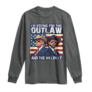 Trump Vance '24 Long Sleeve Shirt Vintage 2024 Flag Outlaw Hillbilly TS10 Dark Heather Print Your Wear