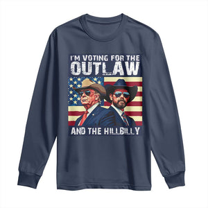 Trump Vance '24 Long Sleeve Shirt Vintage 2024 Flag Outlaw Hillbilly TS10 Navy Print Your Wear