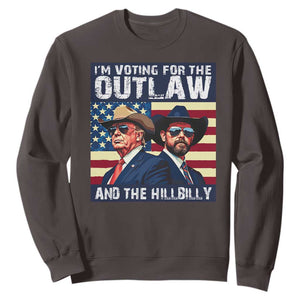 Trump Vance '24 Sweatshirt Vintage 2024 Flag Outlaw Hillbilly TS10 Dark Chocolate Print Your Wear