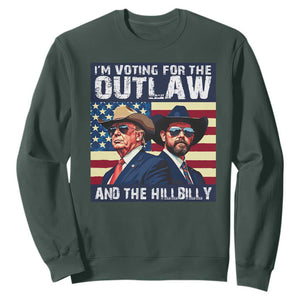 Trump Vance '24 Sweatshirt Vintage 2024 Flag Outlaw Hillbilly TS10 Dark Forest Green Print Your Wear