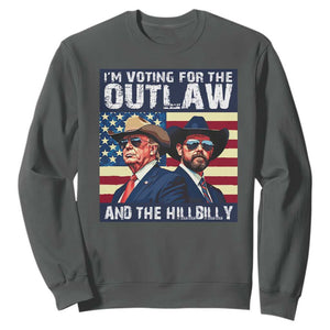 Trump Vance '24 Sweatshirt Vintage 2024 Flag Outlaw Hillbilly TS10 Dark Heather Print Your Wear