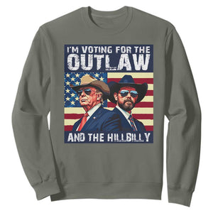 Trump Vance '24 Sweatshirt Vintage 2024 Flag Outlaw Hillbilly TS10 Military Green Print Your Wear