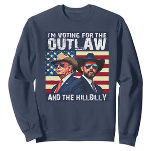 Trump Vance '24 Sweatshirt Vintage 2024 Flag Outlaw Hillbilly TS10 Navy Print Your Wear