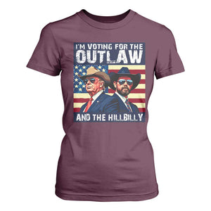 Trump Vance '24 T Shirt For Women Vintage 2024 Flag Outlaw Hillbilly TS10 Maroon Print Your Wear