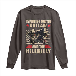 Trump Vance 2024 Long Sleeve Shirt Vintage Flag Outlaw Hillbilly '24 TS10 Dark Chocolate Print Your Wear