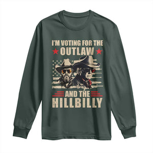 Trump Vance 2024 Long Sleeve Shirt Vintage Flag Outlaw Hillbilly '24 TS10 Dark Forest Green Print Your Wear