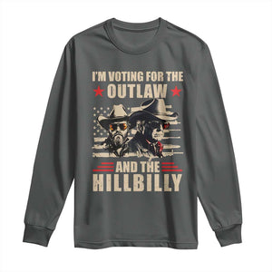 Trump Vance 2024 Long Sleeve Shirt Vintage Flag Outlaw Hillbilly '24 TS10 Dark Heather Print Your Wear