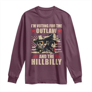 Trump Vance 2024 Long Sleeve Shirt Vintage Flag Outlaw Hillbilly '24 TS10 Maroon Print Your Wear