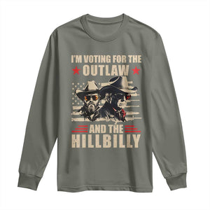 Trump Vance 2024 Long Sleeve Shirt Vintage Flag Outlaw Hillbilly '24 TS10 Military Green Print Your Wear