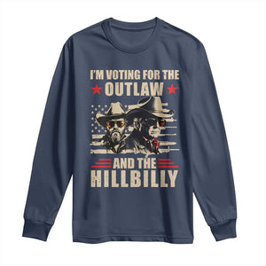 Trump Vance 2024 Long Sleeve Shirt Vintage Flag Outlaw Hillbilly '24 TS10 Navy Print Your Wear