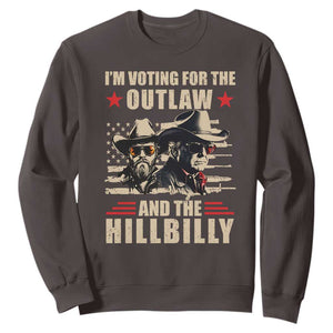 Trump Vance 2024 Sweatshirt Vintage Flag Outlaw Hillbilly '24 TS10 Dark Chocolate Print Your Wear