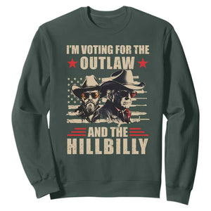 Trump Vance 2024 Sweatshirt Vintage Flag Outlaw Hillbilly '24 TS10 Dark Forest Green Print Your Wear