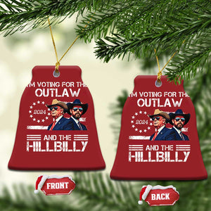 Trump Vance '24 Christmas Ornament Trump I'm Voting For The Outlaw And Hillbilly TS10 Bell Flake Red Print Your Wear