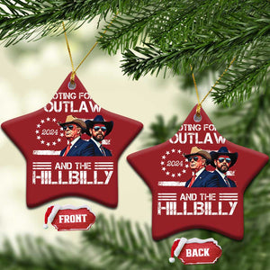 Trump Vance '24 Christmas Ornament Trump I'm Voting For The Outlaw And Hillbilly TS10 Star Red Print Your Wear