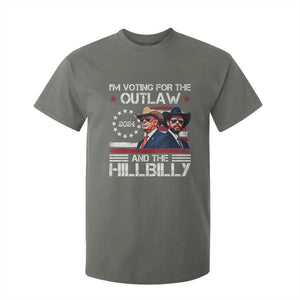 Trump Vance '24 T Shirt For Kid Trump I'm Voting For The Outlaw And Hillbilly TS10 Military Green Print Your Wear