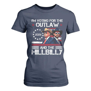 Trump Vance '24 T Shirt For Women Trump I'm Voting For The Outlaw And Hillbilly TS10 Navy Print Your Wear