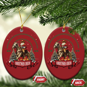 Western Christmas Ornament Howdy Country Christmas Horse Xmas Cheer TS10 Oval Red Print Your Wear