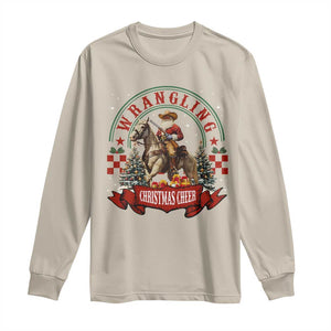 Western Christmas Long Sleeve Shirt Howdy Country Christmas Horse Xmas Cheer TS10 Sand Print Your Wear