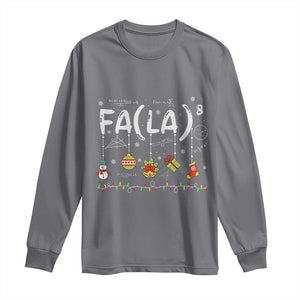 Funny Christmas Long Sleeve Shirt FA (LA)8 Funny Xmas Santa Fa La Math Teacher Student TS10 Charcoal Print Your Wear