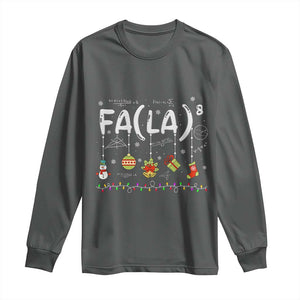 Funny Christmas Long Sleeve Shirt FA (LA)8 Funny Xmas Santa Fa La Math Teacher Student TS10 Dark Heather Print Your Wear