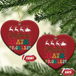 Math Teacher Christmas Ornament Sleighing Math Problem Xmas Gift TS10 Heart Red Print Your Wear