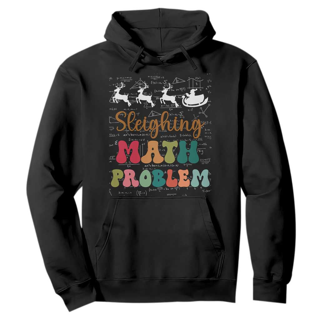 Math Teacher Christmas Hoodie Sleighing Math Problem Xmas Gift TS10 Black Print Your Wear