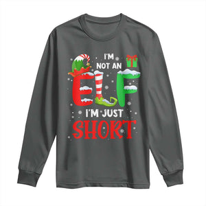 Funny Christmas Long Sleeve Shirt I'm Not An Elf Just Short Xmas TS10 Dark Heather Print Your Wear