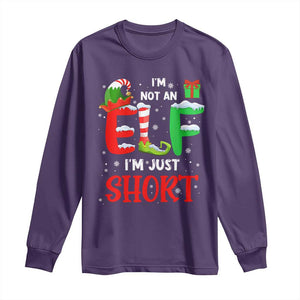 Funny Christmas Long Sleeve Shirt I'm Not An Elf Just Short Xmas TS10 Purple Print Your Wear