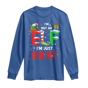 Funny Christmas Long Sleeve Shirt I'm Not An Elf Just Short Xmas TS10 Royal Blue Print Your Wear