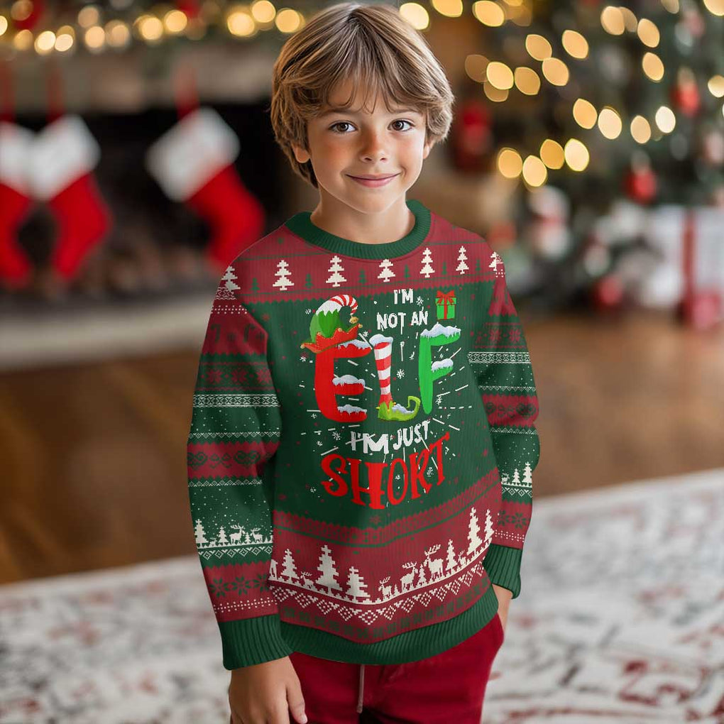Funny Xmas Ugly Christmas Sweater I'm Not An Elf Just Short Xmas TS10 Christmas Print Your Wear