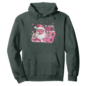 Christmas Couple Matching Hoodie Pink Santa Claus Ho Ho Ho TS10 Dark Forest Green Print Your Wear