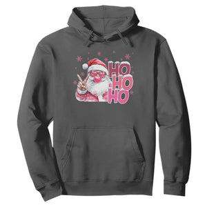 Christmas Couple Matching Hoodie Pink Santa Claus Ho Ho Ho TS10 Dark Heather Print Your Wear