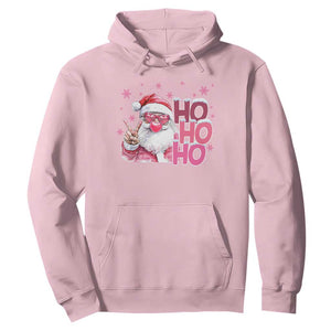 Christmas Couple Matching Hoodie Pink Santa Claus Ho Ho Ho TS10 Light Pink Print Your Wear