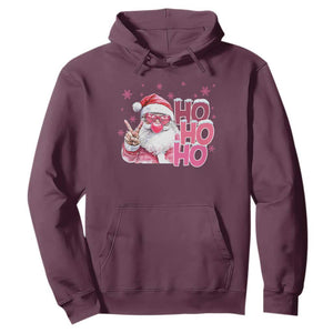 Christmas Couple Matching Hoodie Pink Santa Claus Ho Ho Ho TS10 Maroon Print Your Wear