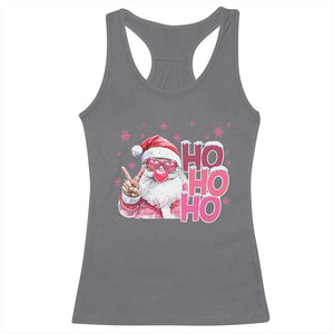 Christmas Couple Matching Racerback Tank Top Pink Santa Claus Ho Ho Ho TS10 Charcoal Print Your Wear