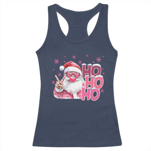 Christmas Couple Matching Racerback Tank Top Pink Santa Claus Ho Ho Ho TS10 Navy Print Your Wear